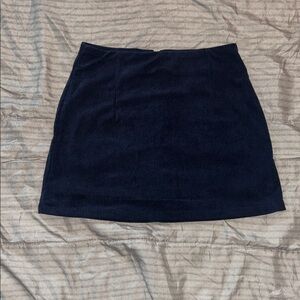 Classic Navy Corduroy Mini Skirt - Women